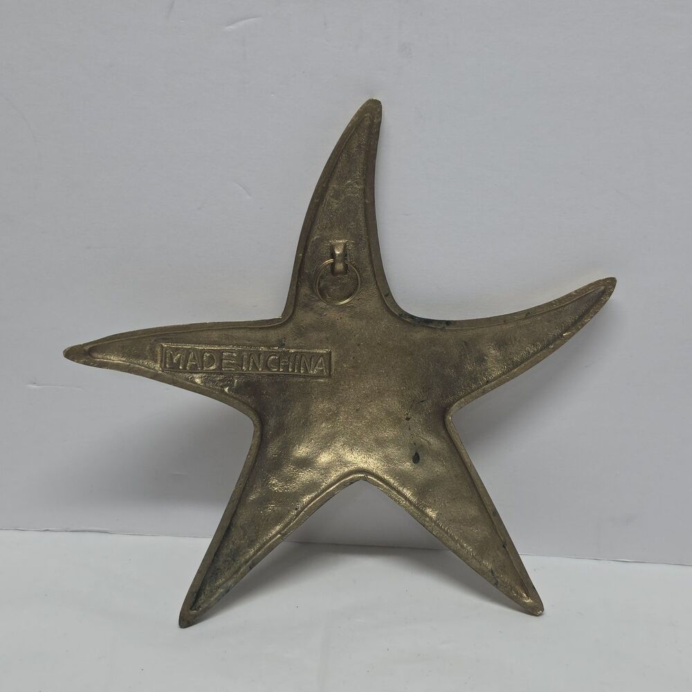 Brass Starfish Wall Wanging Figurine Vintage Coastal Decor - Picture 2 of 6